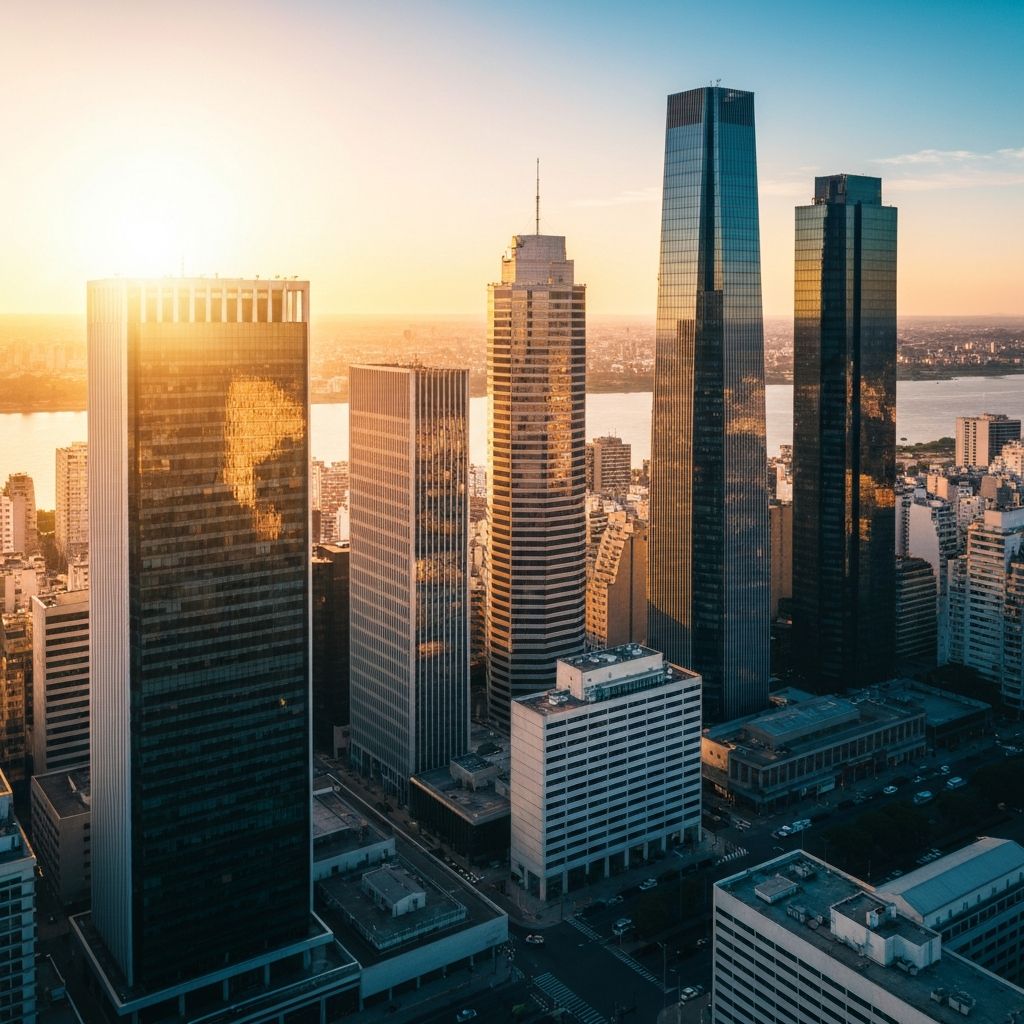 Vista aerea del distrito financiero de Buenos Aires