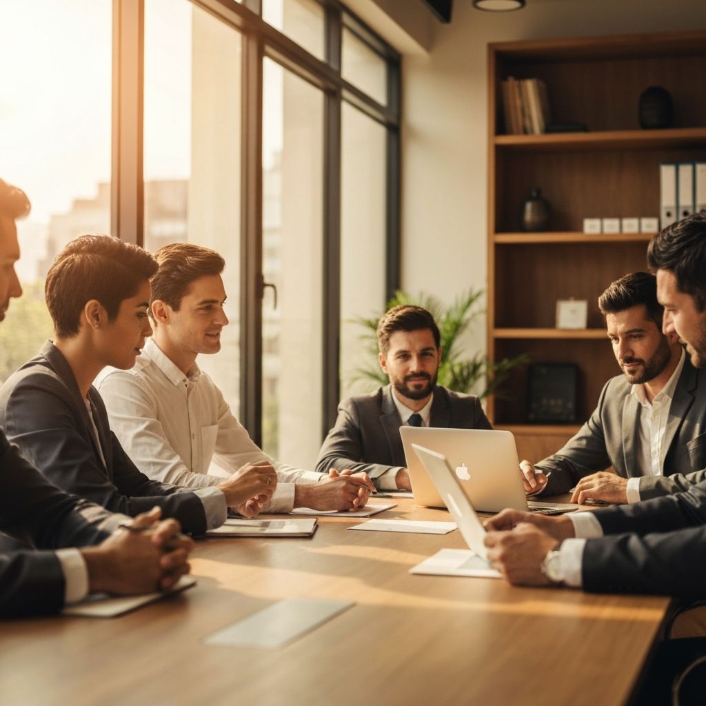 Equipo de Wearly Technologies en reunion de trabajo